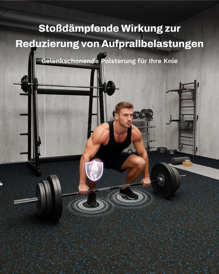 AIRHOP 6 Matten 60x60x1,4cm Extra Dicke Robuste Gummierte, rutschfeste Puzzlematte, Geeignet Für Fit