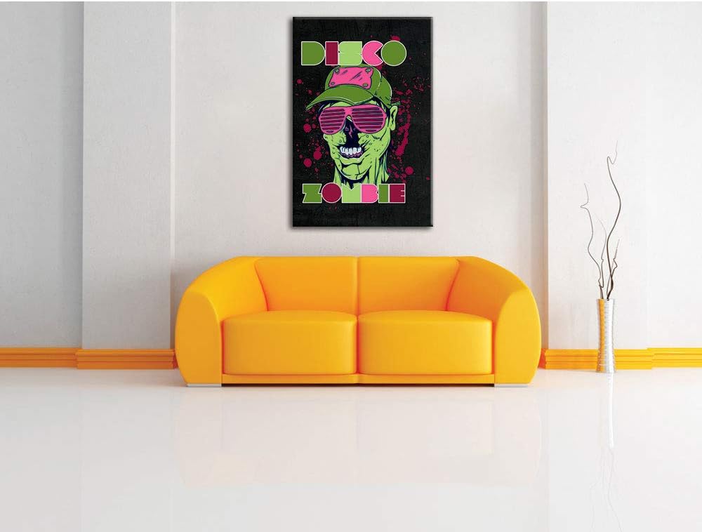 Dark Disco Zombie black Leinwandbild Bild auf Leinwand, XXL riesige Bilder fertig gerahmt mit Keilra
