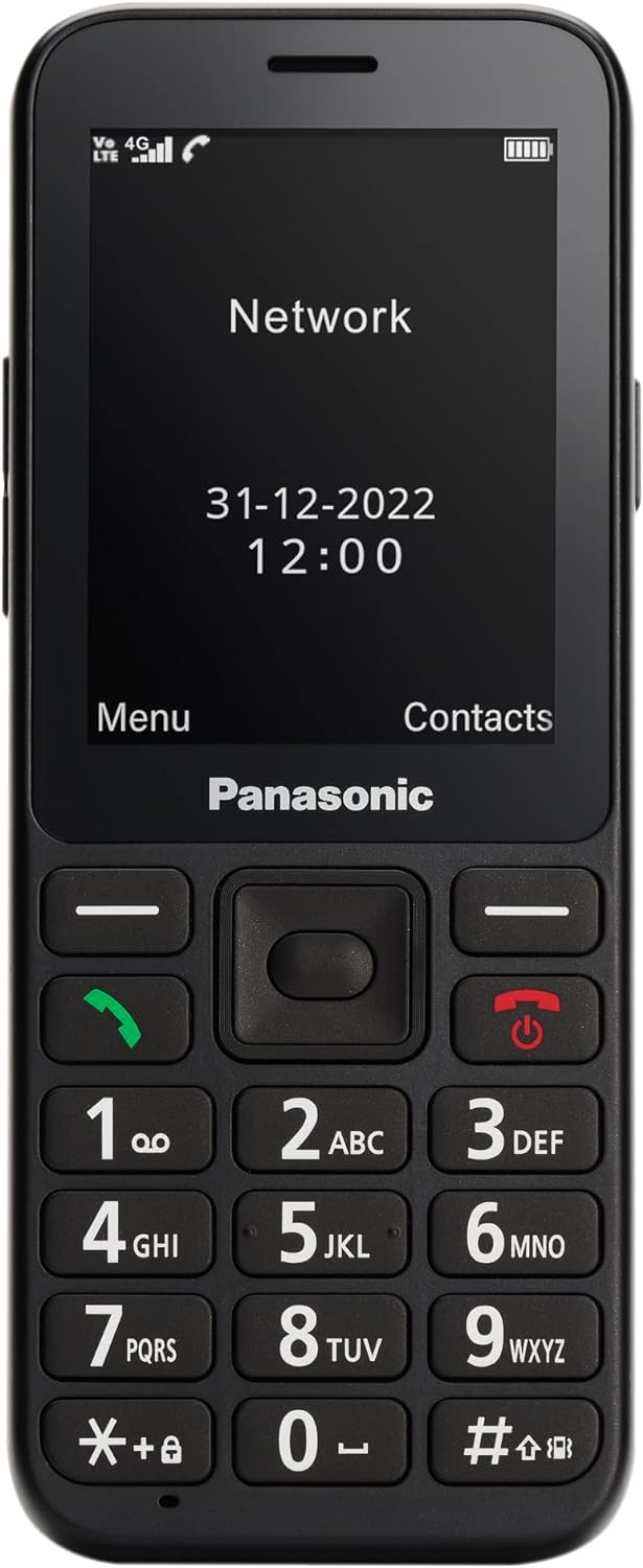 Panasonic KX-TU250EXB 4G Essentials Mobiltelefon, SOS-Notruftaste, Freisprechfunktion, grosses Displ