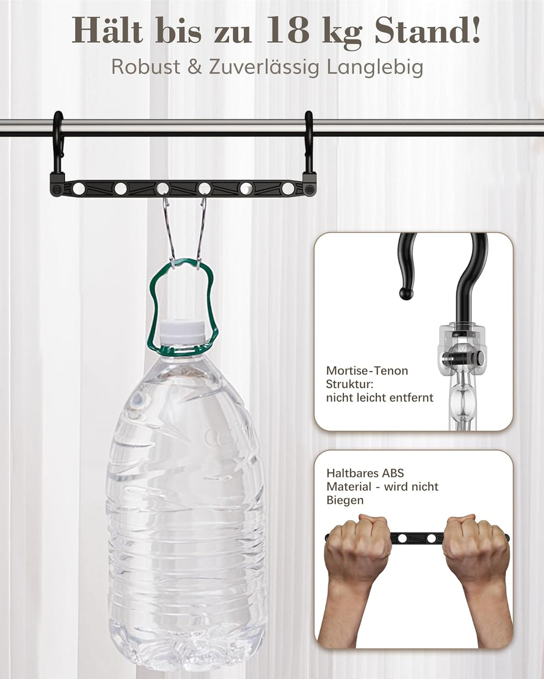 Latoxcaa platzsparende Kleiderbügel, 16 Stück Magic Hangers mit 6 Löchern & 360° Drehhaken, Stabile