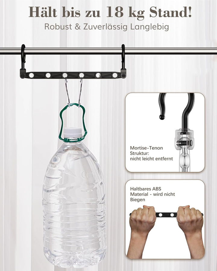 Latoxcaa platzsparende Kleiderbügel, 16 Stück Magic Hangers mit 6 Löchern & 360° Drehhaken, Stabile