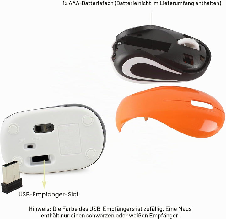 Kabellose Maus Niedliche Mini-Computermaus Kleine Grösse Tasche Tragbare Kompakte Reise USB Optische