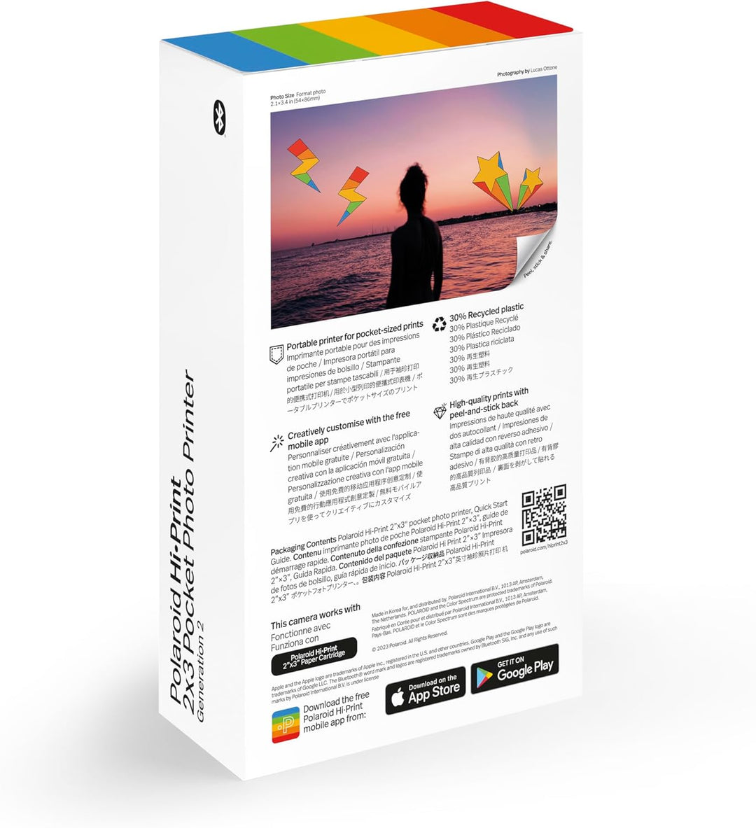 Polaroid Hi-Print - 2nd Generation - Bluetooth-verbundener 2x3 Pocket Photo- und Dye-Sub-Drucker - W