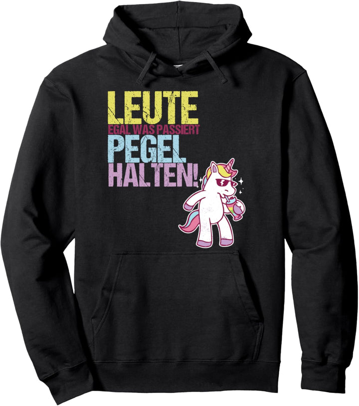 Leute Pegel Halten Einhorn Junggesellenabschied Saufen Suff Pullover Hoodie