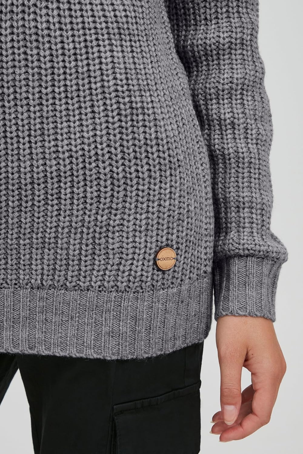 OXMO OXNanna Strickpullover Damen Grobstrickpullover Pullover mit Rollkragen Regular Fit XS Medium G