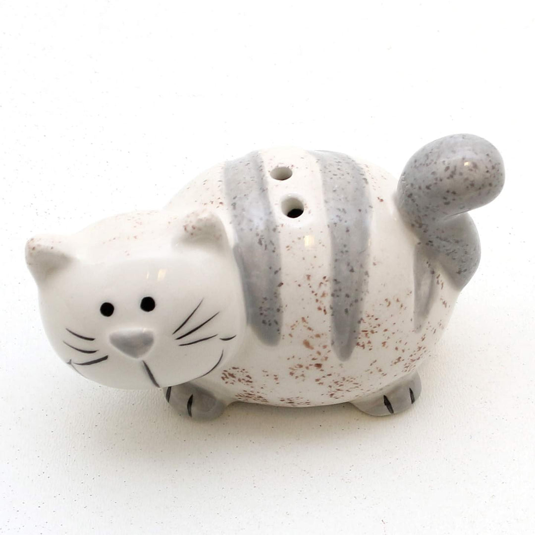 Dekohelden24 2er Set Keramik Salz-/ Pfefferstreuer/Gewürzstreuer als Katzen, Masse ca. 7 x 6 x 7 cm.