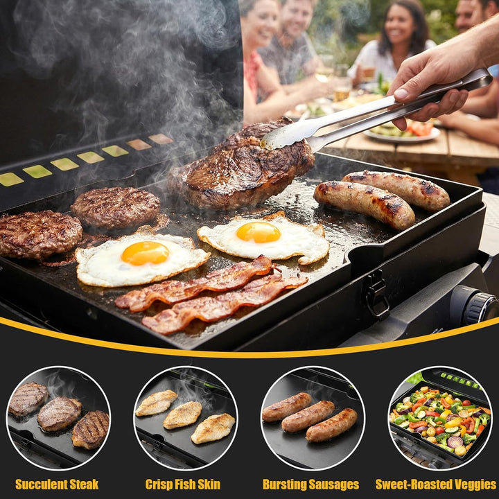 GFTIME Antihaft Grillplatte 44 × 31,5 × 3cm für Enders Urban II & Explorer II, Gusseisen Grillplatte