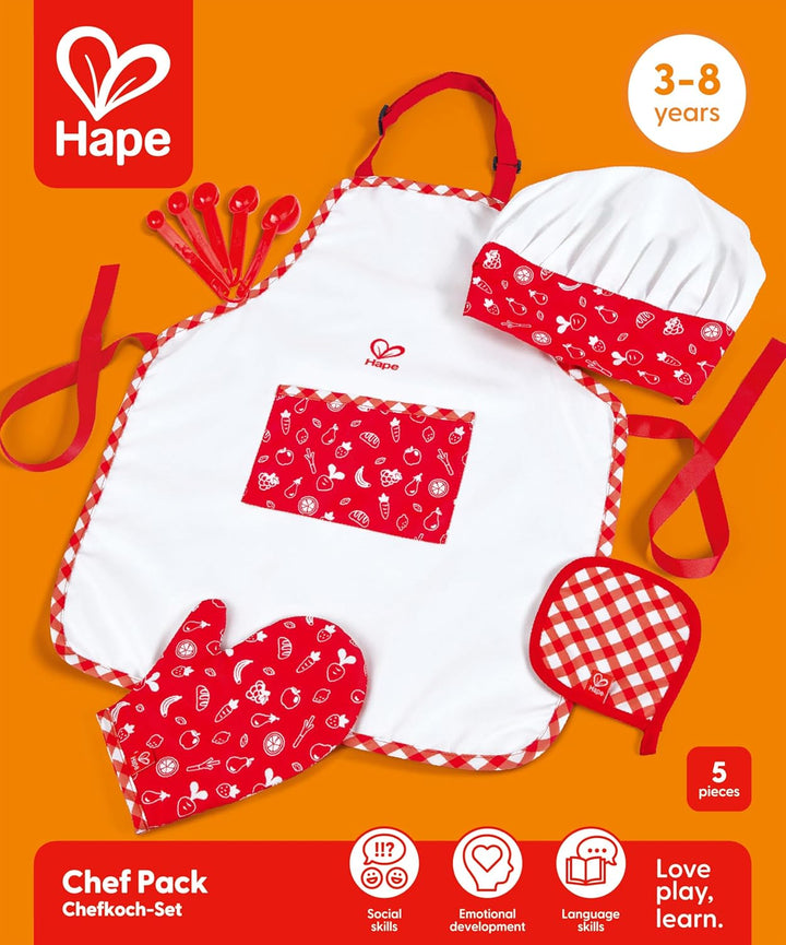 Hape E3162 - Chefkoch-Set, Küchenspielzeug, bunt Chefkoch-Set Single, Chefkoch-Set Single