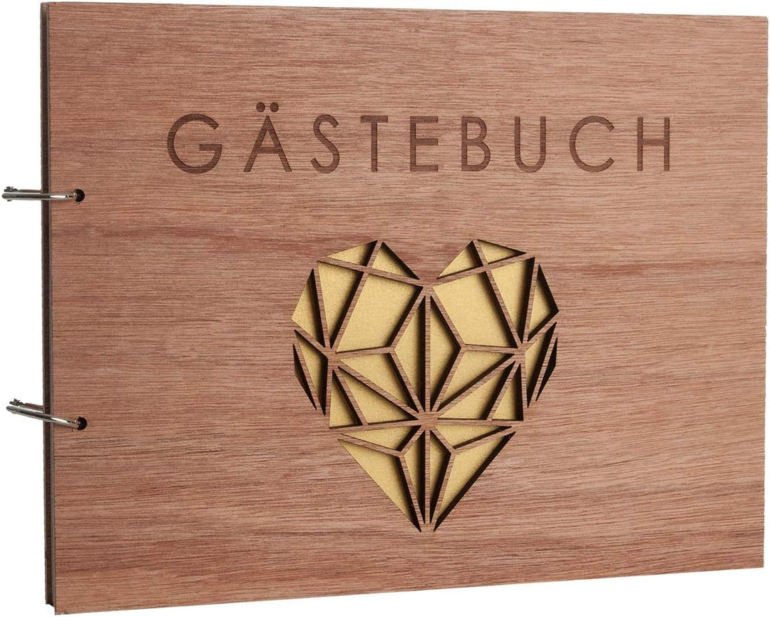 Hochzeitideal – Besonderes Gästebuch Hochzeit Geometric mit 52 Seiten à 100g I Hochzeit Gästebuch au