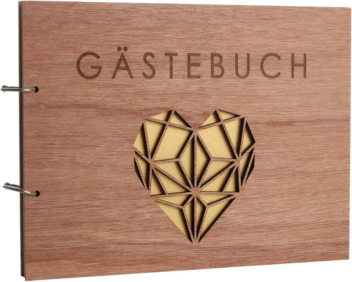 Hochzeitideal – Besonderes Gästebuch Hochzeit Geometric mit 52 Seiten à 100g I Hochzeit Gästebuch au