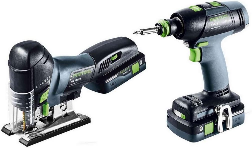 Festool Montageset Akku T 18+3/PSC 420 HPC I-Set (mit Akkupacks, Schnellladegerät, Werkzeugfutter, M