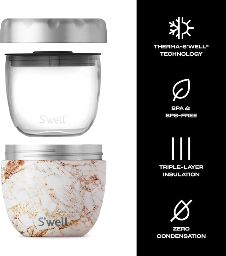 S'well Unisex – Erwachsene Lebensmittelbehälte 21.5oz Calacatta Gold, 21.5oz Calacatta Gold