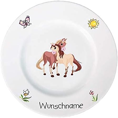 Kindergeschirr personalisiert - Frühstücksservice 3-tlg. Porzellan Tiermotive Teller Becher Schale p