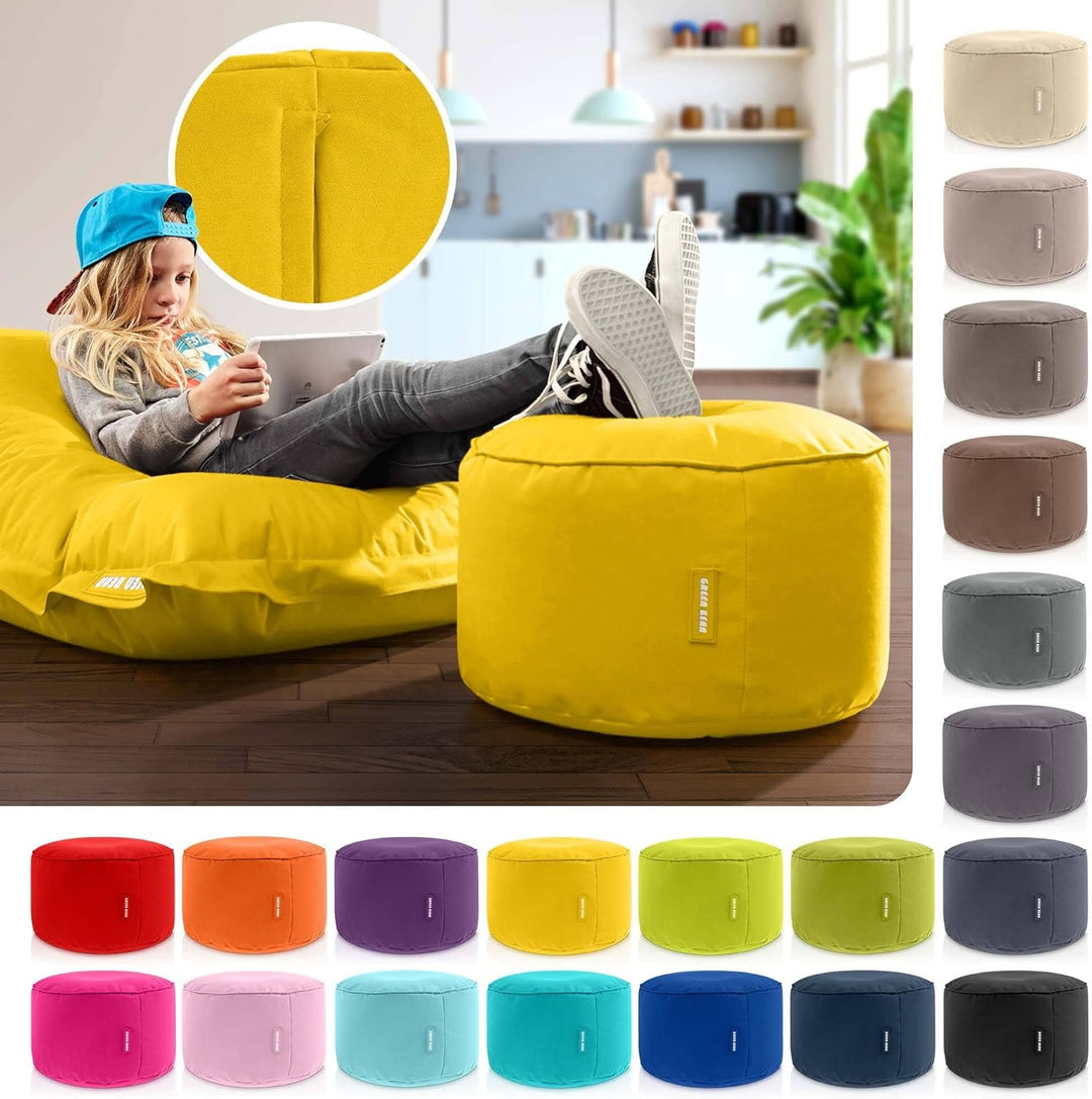 Green Bean Sitzsack-Hocker 45x25cm mit EPS-Perlen Füllung - Fusshocker Fusskissen Sitz-Pouf für Sitz