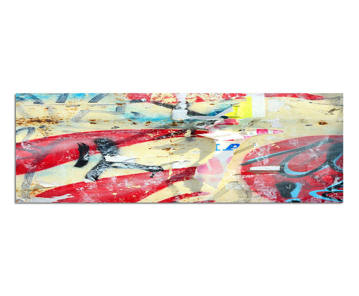 Paul Sinus Art Panoramabild auf Leinwand und Keilrahmen 150x50cm Poster Graffiti Grunge abstrakt bun