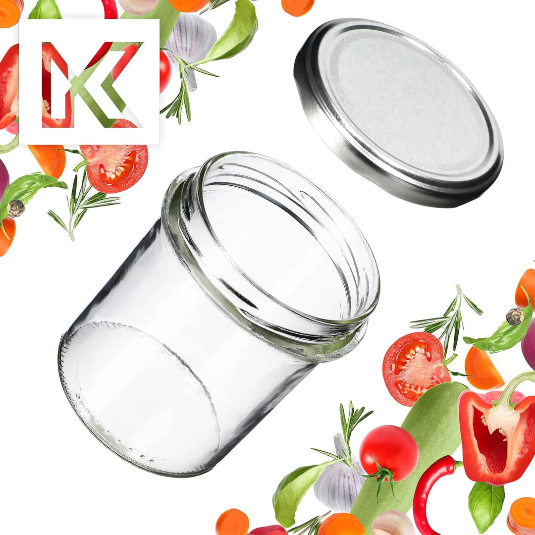 KADAX 10er Set Marmeladengläser 350ml TO82, Einmachgläser Vorratsgläser Mason Jar mit Schraubdeckel,