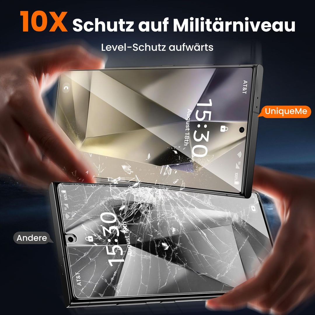 UniqueMe für Samsung Galaxy S24 Ultra für Panzerglas - [Full Screen Displayschutz] Schutzfolie für S
