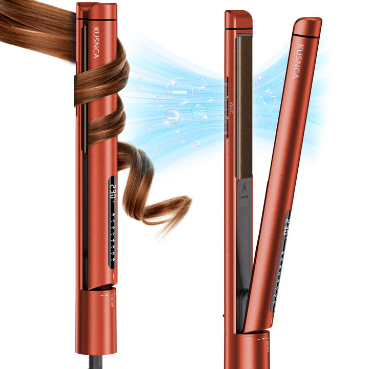 KUSNCA Ionen Glätteisen，2 IN 1 Haarglätter Locken und Glätten glatt und glänzend，3D-Schwebende Keram