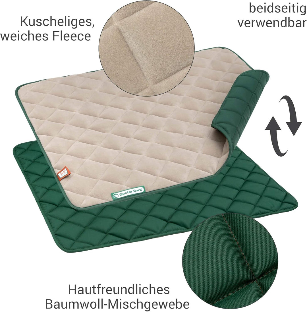 Doctor Bark Hundedecke Fleece Wendedecke - Flauschige, robuste Hundematte für mittlere Hunde. waschb