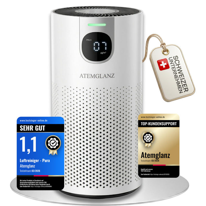 Allergiker Luftreiniger (Auto-Modus, PM2.5 Anzeige) HEPA + Aktivkohlefilter gegen Pollen, Staub, Tie