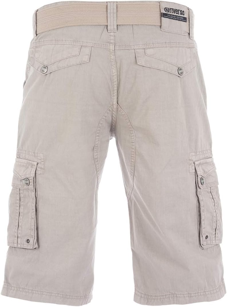 riverso Kurze Hosen Herren Cargo Shorts mit Gürtel Regular Fit RIVAnton Cargoshorts Sommer 100% Baum