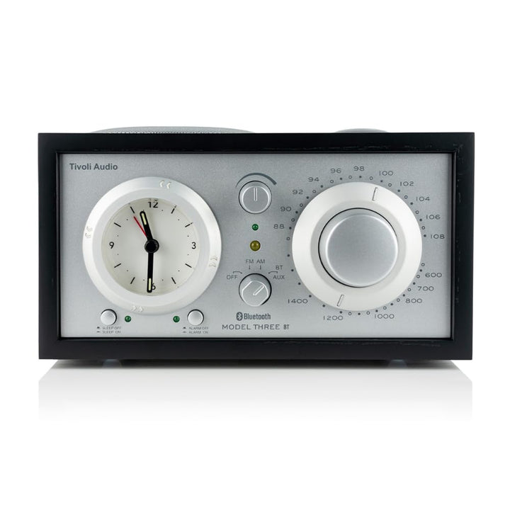 Tivoli Audio Model Three Bluetooth UKW-/MW-Radiowecker (Schwarz / Silber), Schwarz / Silber