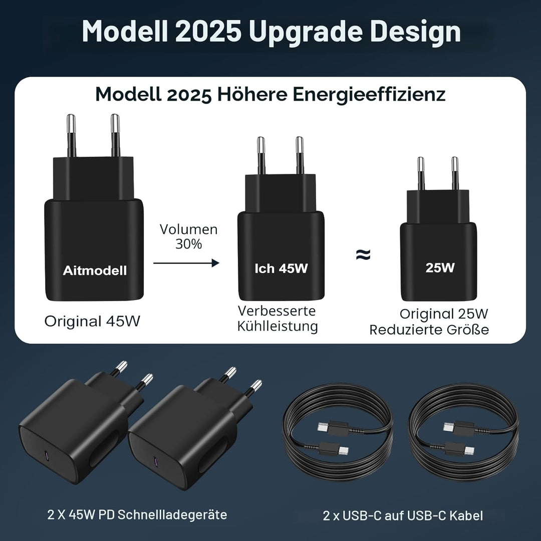 45W Ladegerät USB C schnellladekabel für Samsung Galaxy S25 S24 S23 S22 S21 Ultra A56 A55 A54 A53 A1