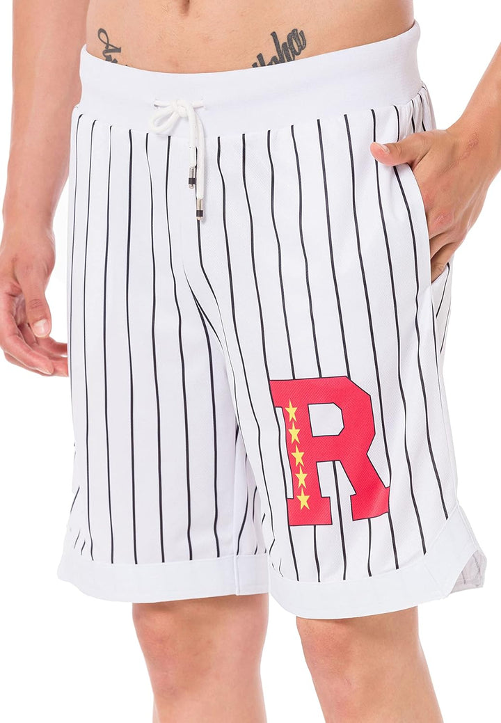 Redbridge Herren Baseball Shorts Big R L Weiss-schwarz, L Weiss-schwarz