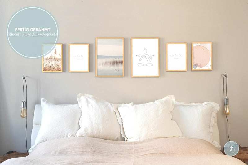 Papierschmiede® Mood Poster Set Yoga, Bilder Set mit Rahmen (Farbe wählbar) Wohnzimmer Deko Modern,