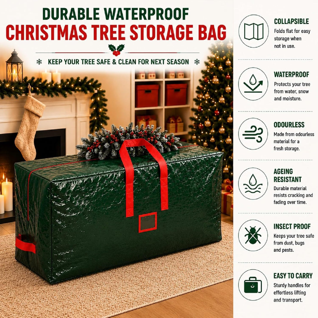 Hillylolly Tannenbaumtasche grün Aufbewahrungstasche für Weihnachtsbaum, Wasserdichtes Weihnachtsbau