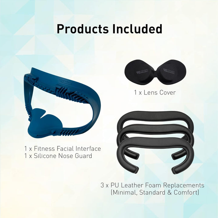 VR Cover Fitness Facial Interface Bracket & Foam Comfort Replacement with Lens Protector Cover for O