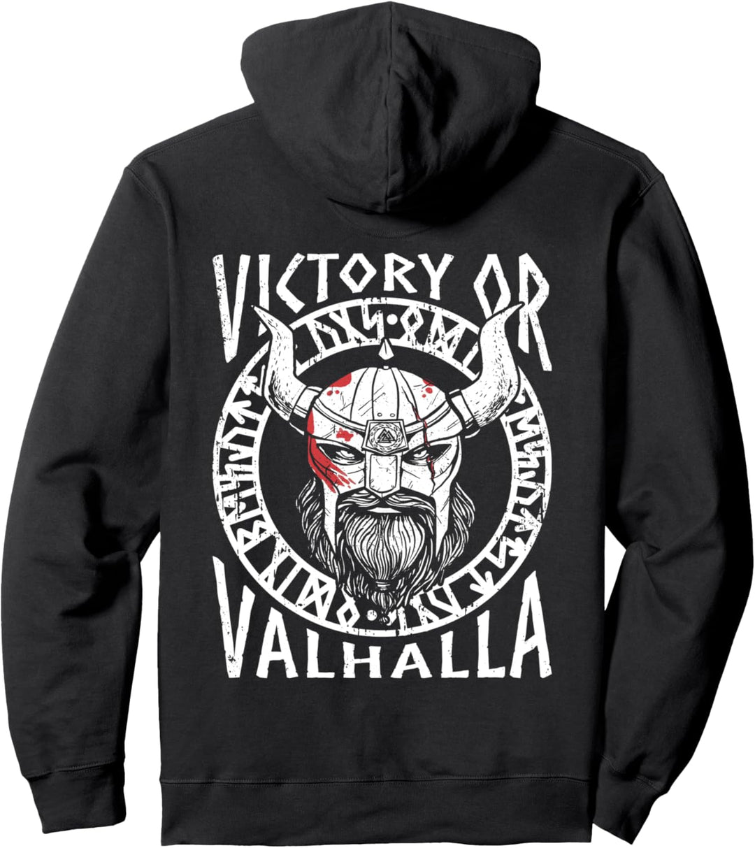 Victory Or Valhalla I Nordische Mythologie I Wikinger Spruch Pullover Hoodie