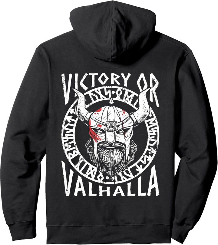 Victory Or Valhalla I Nordische Mythologie I Wikinger Spruch Pullover Hoodie