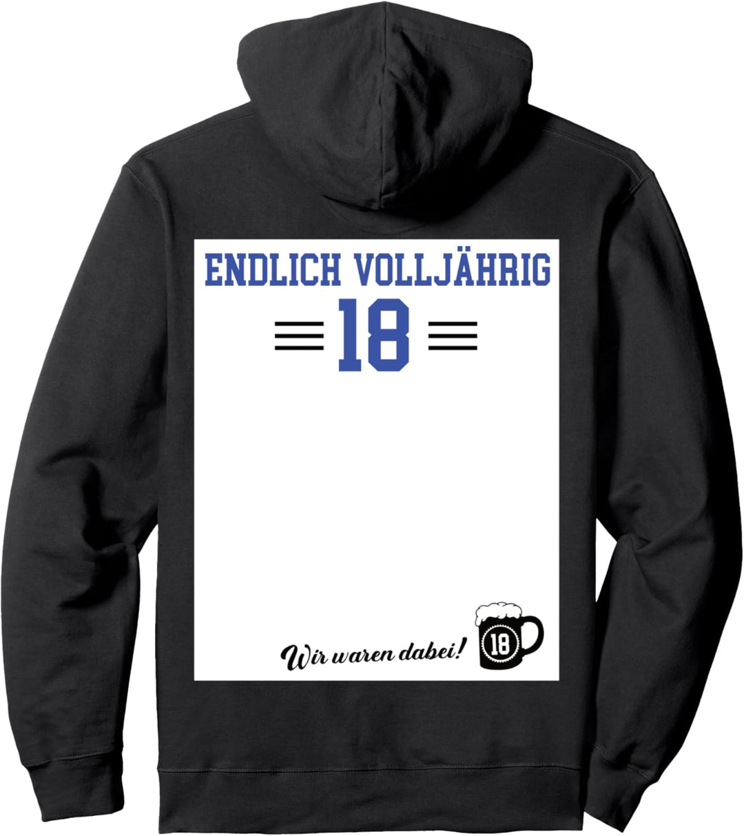 18. Geburtstag Junge Gästebuch Achtzehn Endlich Volljährig Pullover Hoodie