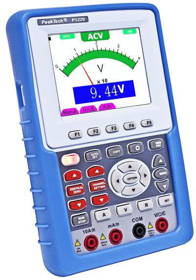 PeakTech 1220 – 1-Kanal Speicher-Oszilloskop (20MHz) & True RMS Multimeter mit USB-Schnittstelle & 3