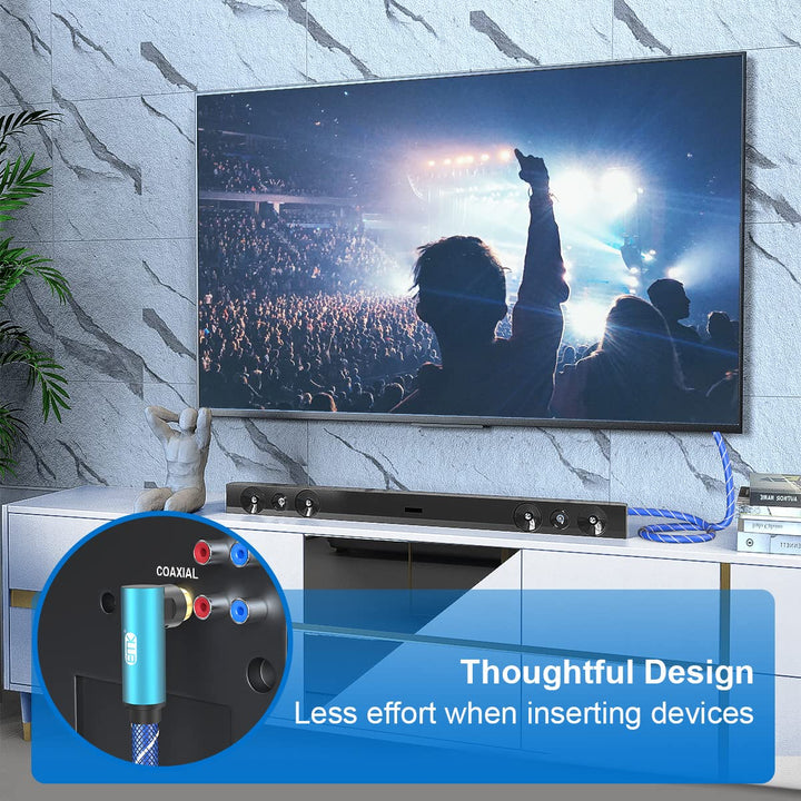 EMK Winkel Cinch Kabel 90 Grad Koaxial Audiokabel Rechtwinklig Subwoofer Kabel Audio Cinch kabel Win