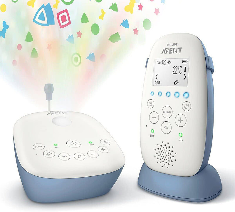 Philips AVENT SCD735/26 Videoüberwachung für Babys, 330 m, Radio, Blau, Weiss, 330 m, Digital, 50 m,