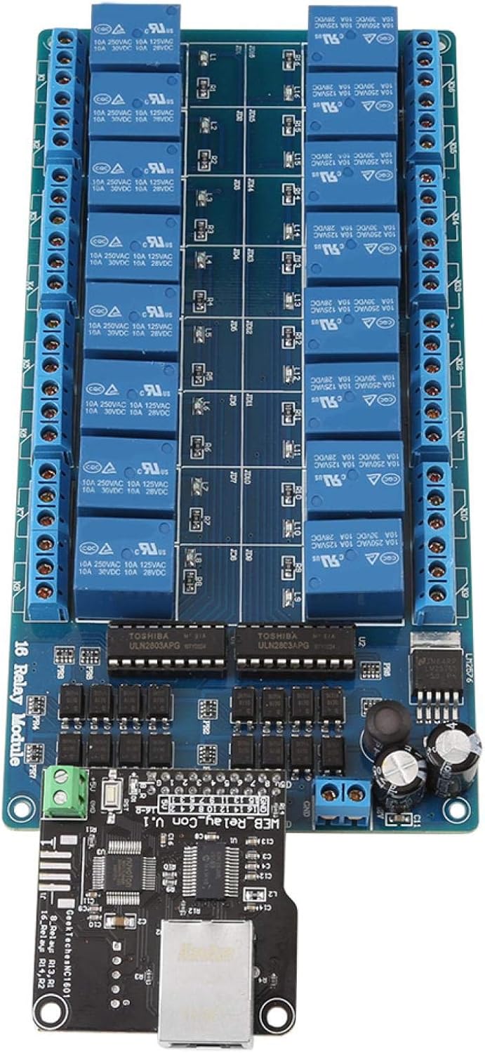 Ethernet-Steuermodul LAN WAN-Netzwerk Web-Server RJ45-Port + 16-Kanal-Relais-Controller-Karte
