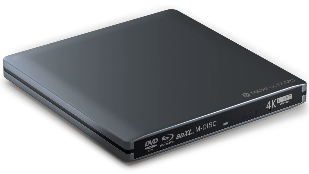 techPulse120 Externes UHD 4k 3D M-Disc BDXL USB 3.0 USB-C Laufwerk Blu-ray Brenner Burner Superdrive