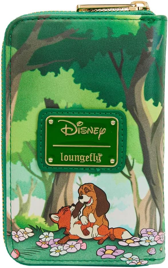 Loungefly Disney The Fox and the Hound Geldbörse mit Reissverschluss, Mehrfarbig/Meereswellen (Ocean