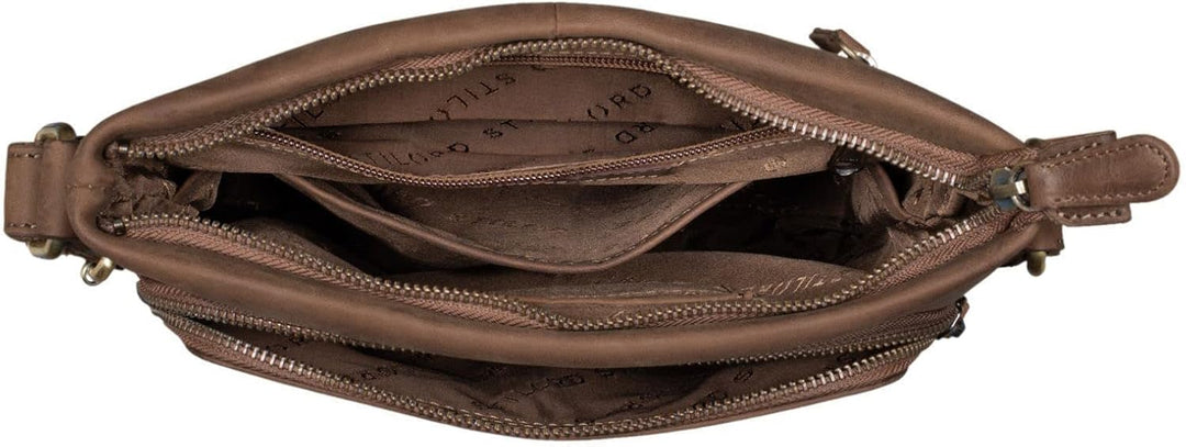STILORD 'Elea' Umhängetasche Damen Leder Vintage Schultertasche Freizeit Handtasche für 10,1 Zoll iP