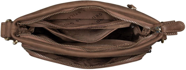 STILORD 'Elea' Umhängetasche Damen Leder Vintage Schultertasche Freizeit Handtasche für 10,1 Zoll iP