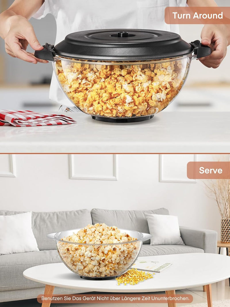 Popcornmaschine, 5.5L / 180g, HOUSNAT 800W Zuhause Popcorn Maker Machine mit Antihaftbeschichtung un