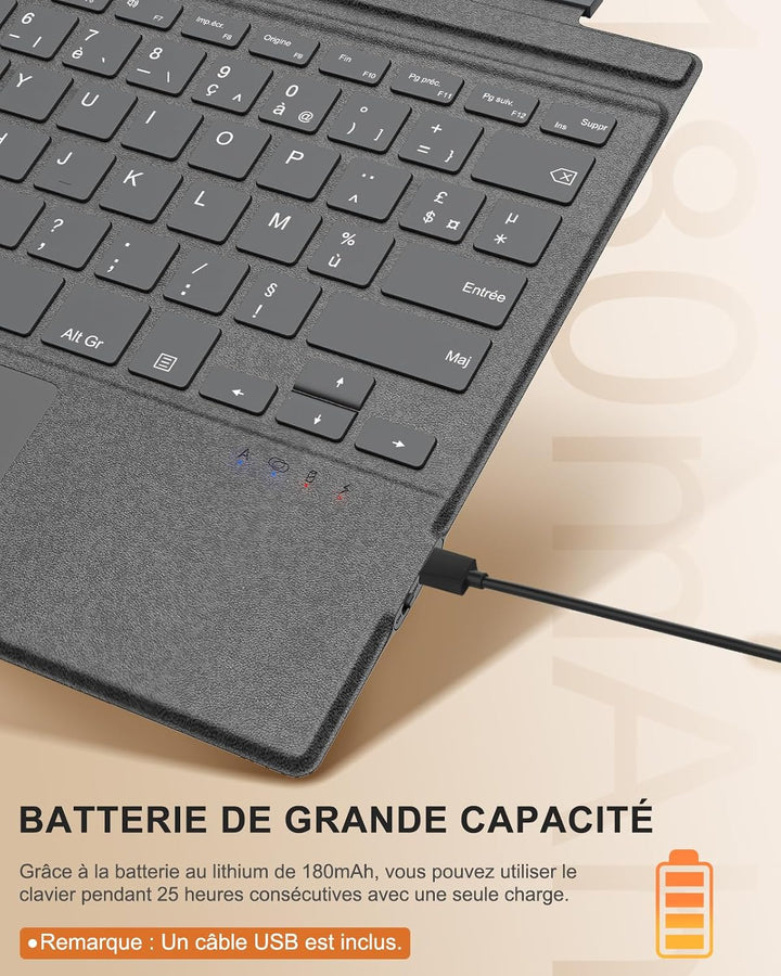 MoKo Französische Tastatur Kompatibel mit Microsoft Surface Pro 7 Plus/Pro 7/Pro 6/Pro 5/Pro 4/3, AZ