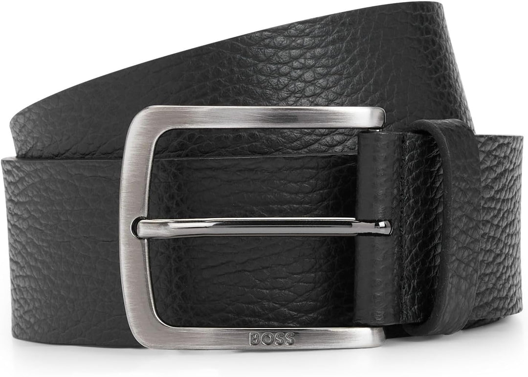 BOSS Herren Jor-Gr Sz40 Gürtel aus genarbtem italienischem Leder mit Logo-Schliesse 80 Black1, 80 Bl