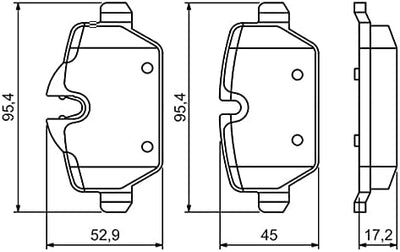 Bosch BP1382 Bremsbeläge - Hinterachse - ECE-R90 Zertifizierung - vier Bremsbeläge pro Set