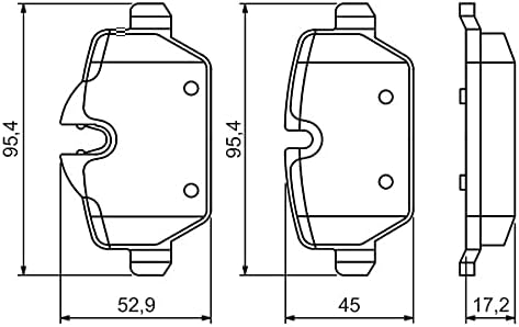 Bosch BP1382 Bremsbeläge - Hinterachse - ECE-R90 Zertifizierung - vier Bremsbeläge pro Set