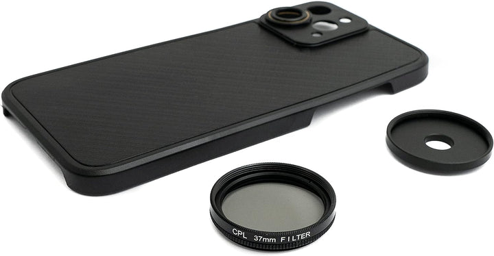 System-S CPL Filter 37mm Circular Polarizer Linse Schwarz mit Hülle für iPhone 12 Pro Max