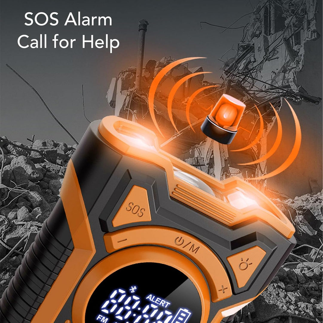 Notfallradio, 5000-mAh-Wetterradio, Solar-Handkurbelradios, FM, AM, WB, Bluetooth, SOS-Alarm und LED