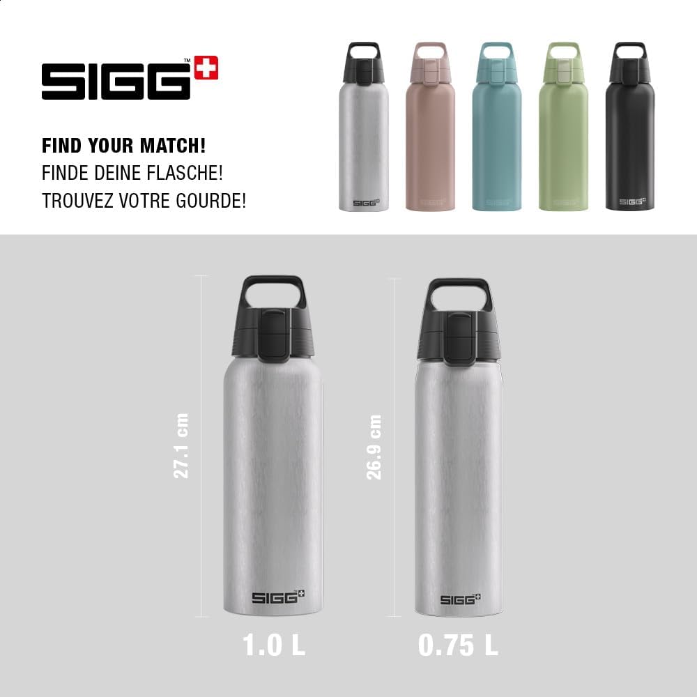 SIGG - Alu Trinkflasche - WMB ONE - Klimaneutral Zertifiziert - Für Kohlensäurehaltige Getränke Geei